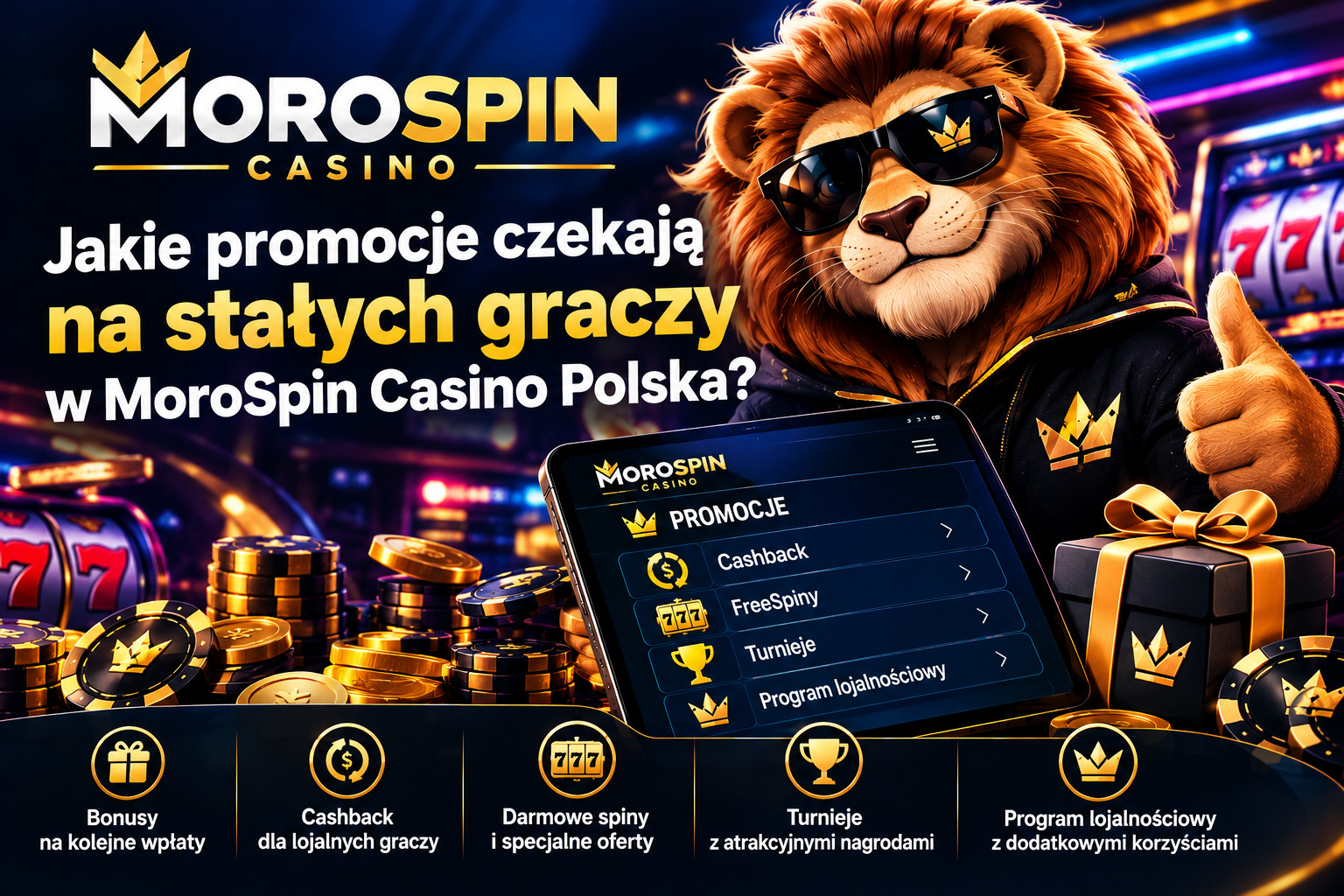 Cotygodniowy cashback i bonus high roller dla stałych graczy MoroSpin Casino Polska