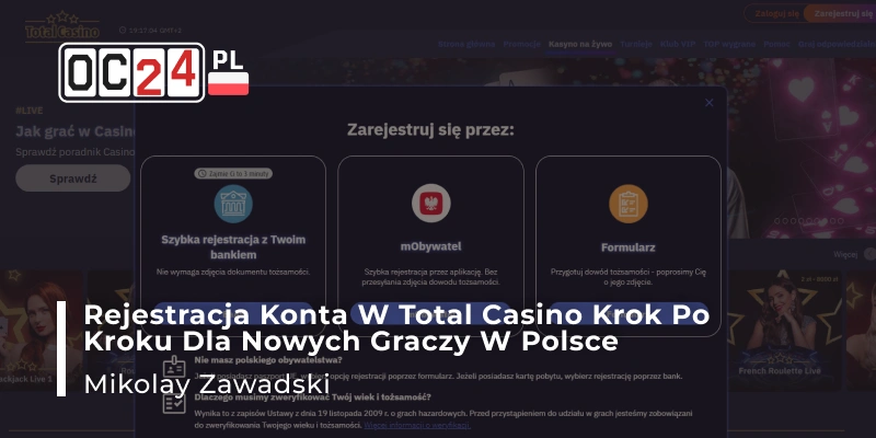 Rejestracja konta w TotalCasino krok po kroku dla nowych graczy w Polsce