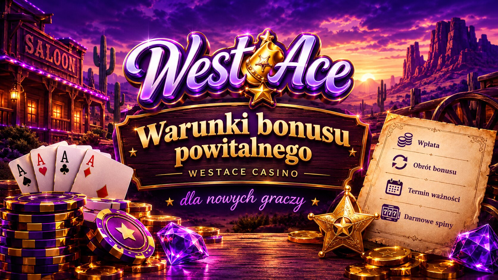 Bonus powitalny 400% do 67500 zł i 400 free spins na cztery pierwsze depozyty w Westace Casino