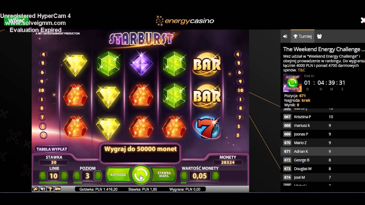 Interfejs Energy Casino