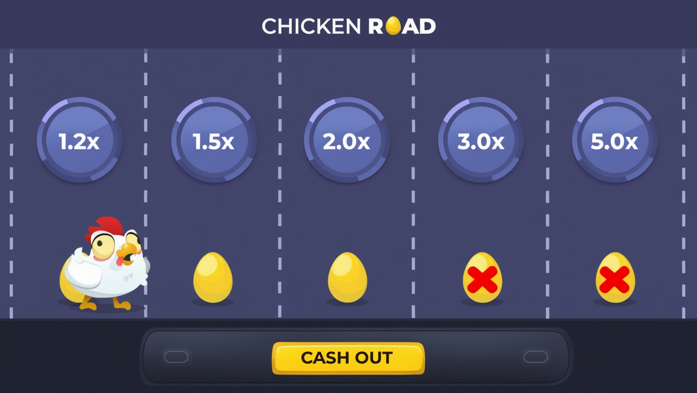 Mechanika gry Chicken Road – kurczak przechodzący przez drogę z rosnącym mnożnikiem wygranej